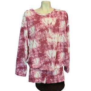 Anne Klein Pink Tie Dye Loungewear 2 Piece SET